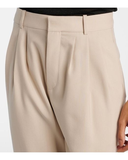 Pantalones Rectos De Lana Saint Laurent de color White