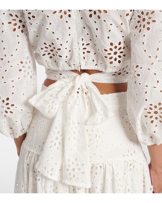 Alexandra Miro White Cropped-Top Aus Baumwolle