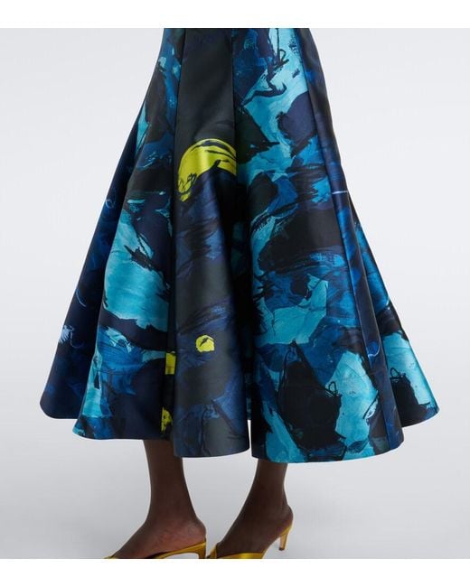 Roksanda Blue Zelia Printed Gathered Midi Dress