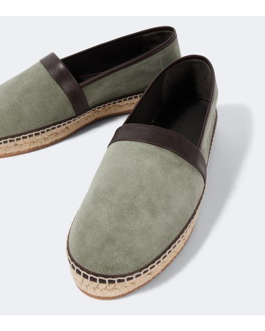 Manolo Blahnik White Nerano Leather-Trimmed Suede Espadrilles for men