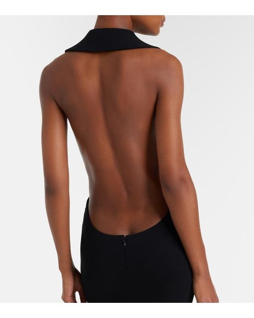 Tom Ford Blue Impossible Asymmetric Jersey Gown