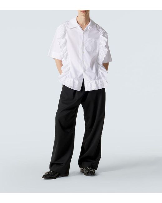 Simone Rocha Black Crepe Satin Wide-Leg Pants for men