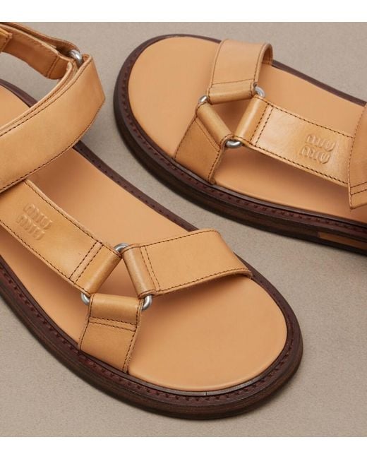 Miu Miu Brown Leather Sandals