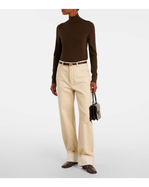 Loro Piana Brown Tasmanian Virgin Wool Turtleneck Sweater