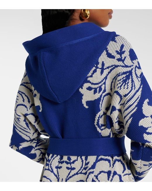 Etro Blue Hooded Cardigan