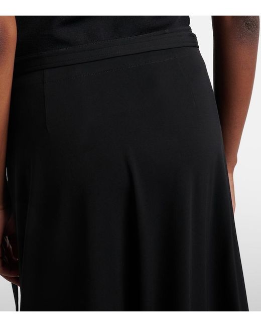 Totême Black Jersey Wrap Skirt