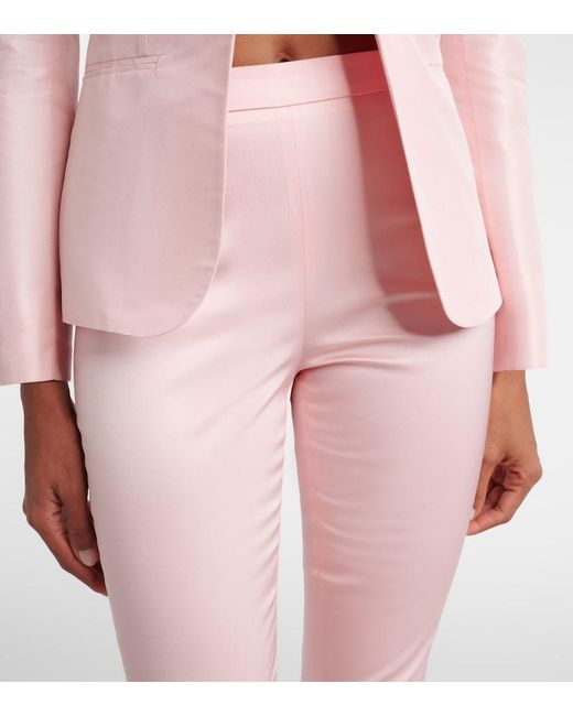 Gucci Pink Silk-Blend Faille Leggings