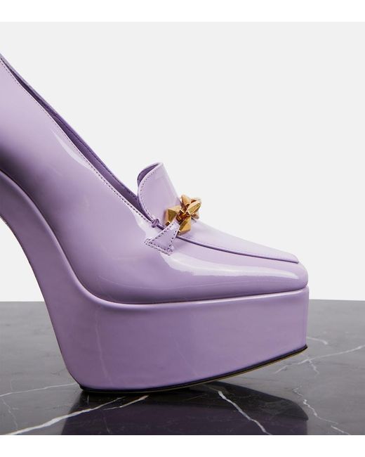 Jimmy Choo Purple Diamond Tilda Embellished Patent Leather Pumps