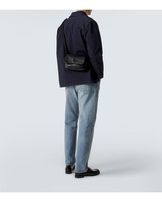 Saint Laurent Black Niki Small Leather Messenger Bag for men