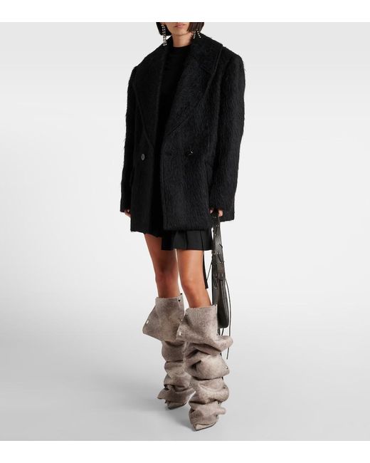 Y. Project Gray Snap Faux Leather Knee-High Boots