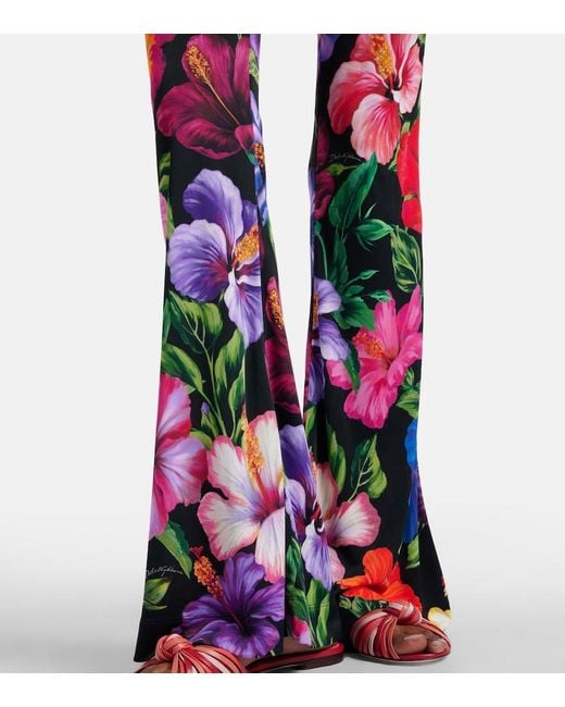 Dolce & Gabbana Floral Flared Pants