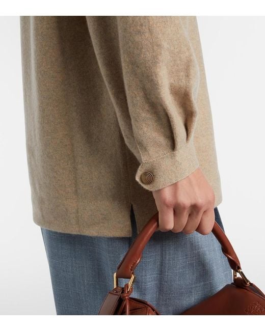 Loro Piana Natural Classic Cashmere Polo Sweater