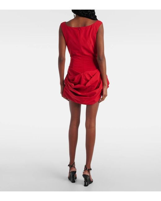 Magda Butrym Draped Poplin Minidress in Red | Lyst Magda Butrym Draped Poplin Minidress in Red | Lyst
