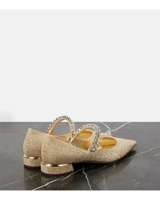 Ballerine Mary Jane Bing Con Cristalli di Jimmy Choo in Natural