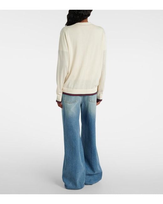 Gucci White Cashmere And Silk Cardigan