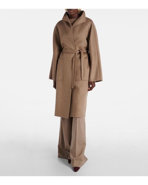 Max Mara Brown Lilia Cashmere Wrap Coat