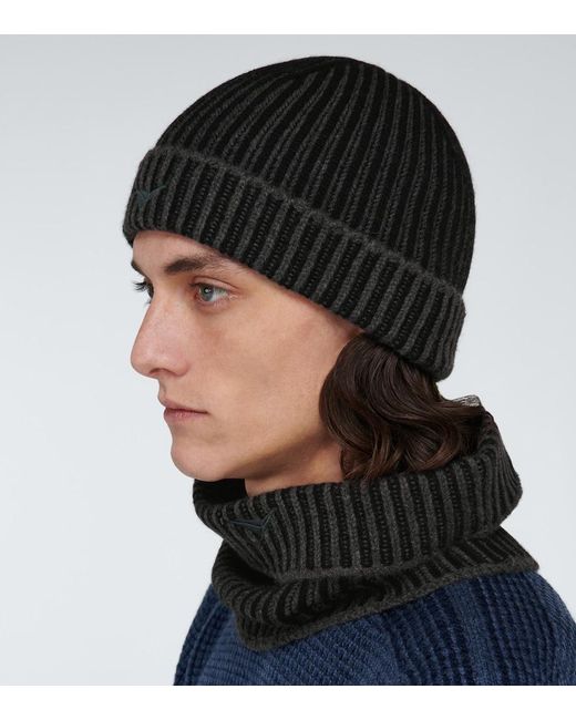 Sease Black Dinghy Cashmere Beanie for men