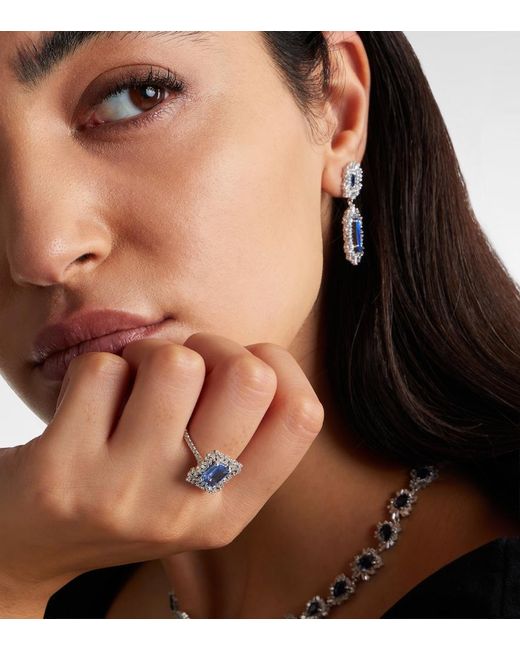 Suzanne Kalan Blue 18Kt Ring With Sapphires And Diamonds