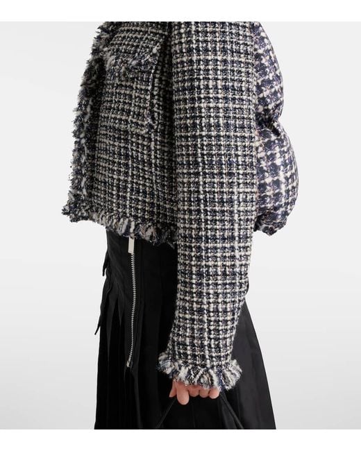 Sacai Black Wool-Blend Tweed Jacket