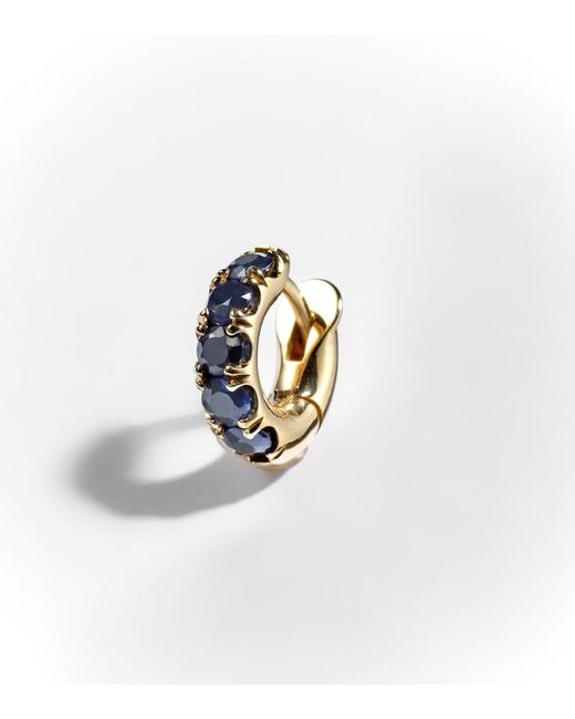 Spinelli Kilcollin Blue Mini Macro Hoop 18kt Yellow Gold Single Earring With Sapphires
