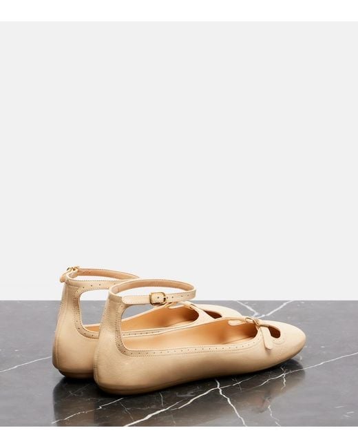 Chloé Natural Misty Leather Ballet Flats