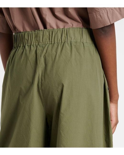 Velvet Green Sophia Cotton Poplin Wide-Leg Pants