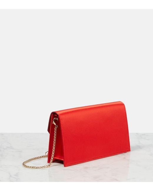 Christian Louboutin Red Loubi54 Crepe Satin Clutch