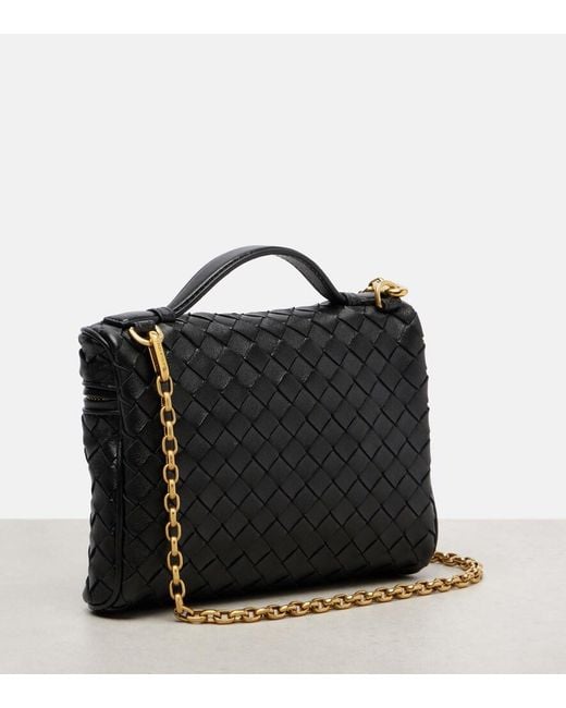 Bottega Veneta Black Intrecciato Leather Crossbody Bag