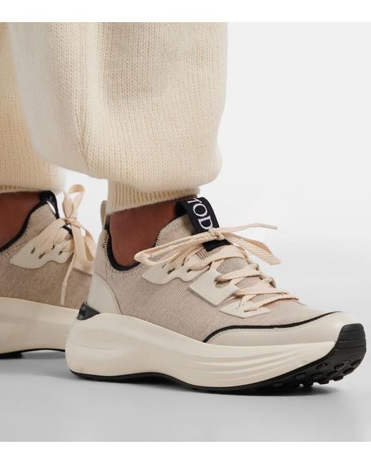 Tod's White Sneakers Mit Leder