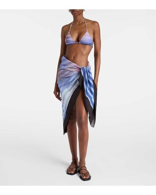 Pareo De Algodon Estampado Jean Paul Gaultier de color Blue
