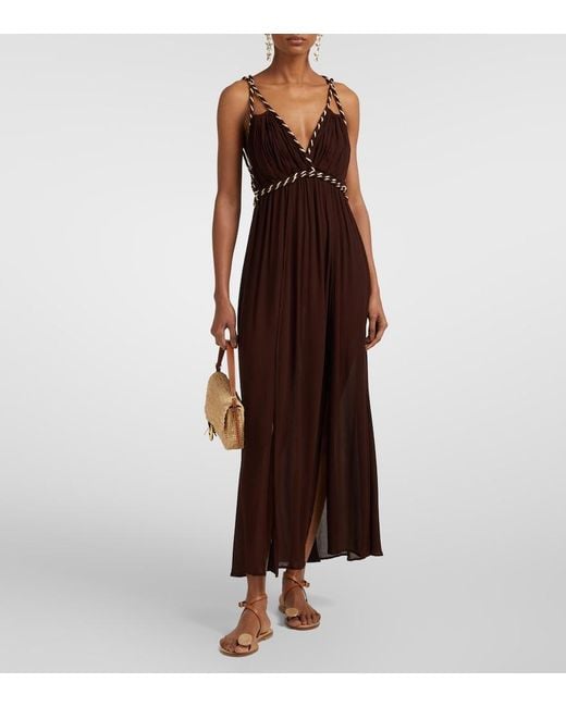Poupette Purple Collette Open-Back Maxi Dress