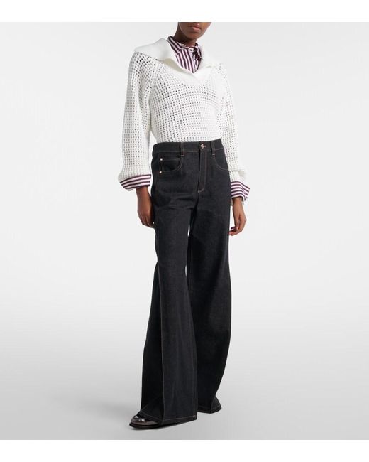 Brunello Cucinelli Black Wide-Leg Jeans