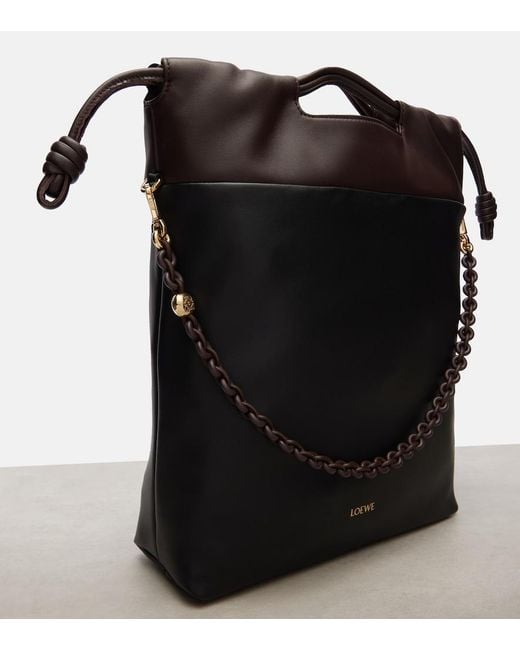 Loewe Black Flamenco Leather Clutch