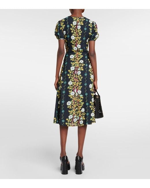 Etro Green Floral Midi Dress