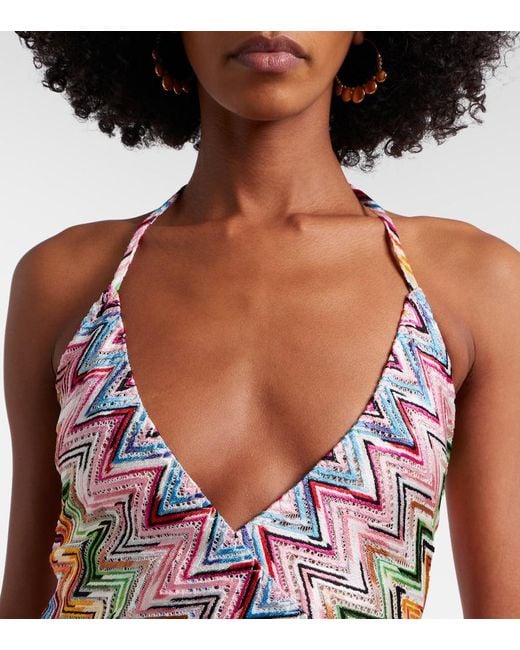 Missoni White Zigzag Midi Dress