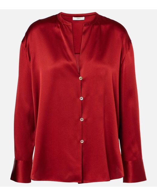 Blusa De Seda Vince de color Red