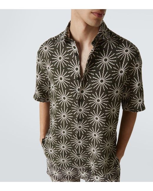 Camicia Bowling Castro di Frescobol Carioca in Green da Uomo