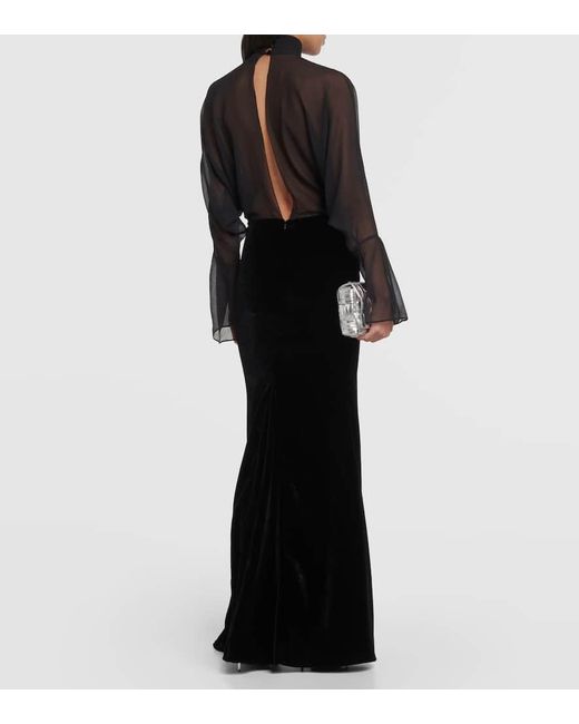Vestido de fiesta Shangai de seda ‎Taller Marmo de color Black