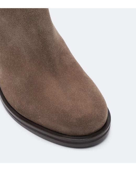 Brunello Cucinelli Brown Monili Suede Ankle Boots