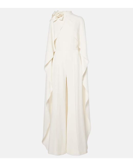 Elie Saab White Jumpsuit Aus Cady
