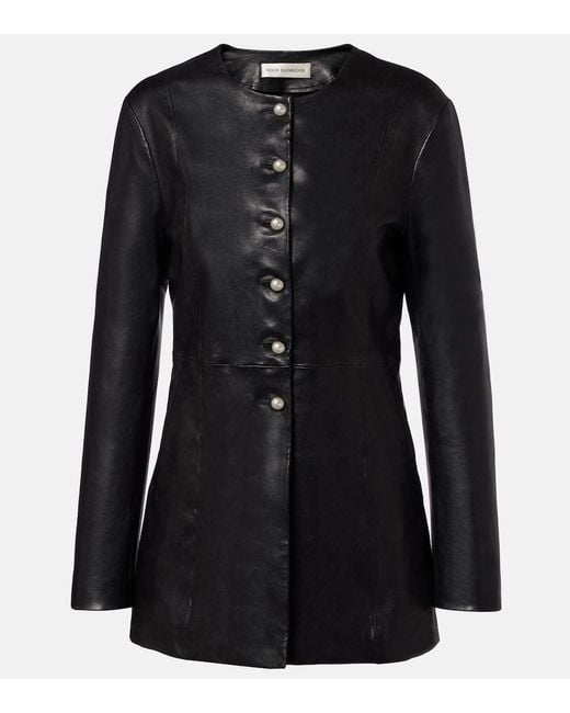 Nour Hammour Black Parlor Leather Jacket