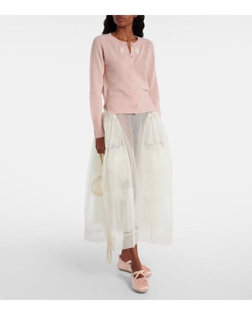 Simone Rocha Pink Ballerina Grip Satin Ballet Flats