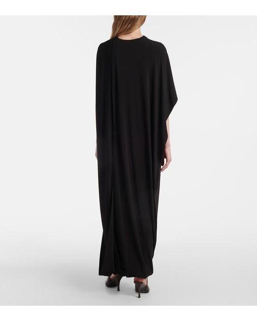 Stella McCartney Black Caped Ruched Gown