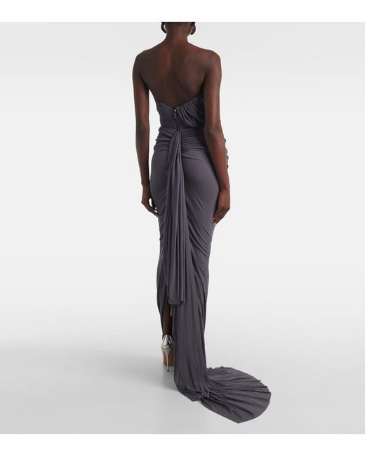 Maticevski Purple Systema Gathered Jersey Gown