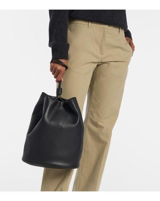 The Row Black Joe Medium Leather Backpack