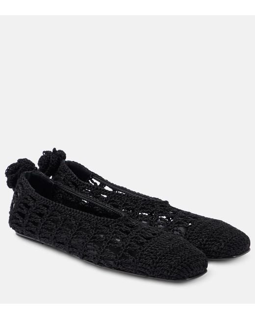 Magda Butrym Black Crochet Ballet Flats