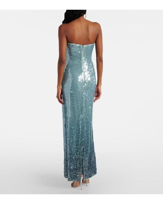 Jonathan Simkhai Blue Leilani Sequined Gown