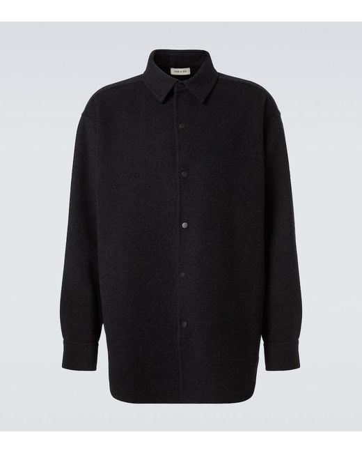 Fear Of God Black Wool And Cashmere Overshirt for men