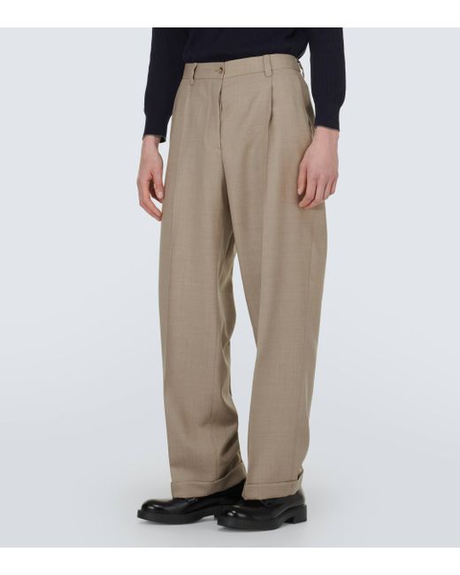 Miu Miu Natural Wool Gabardine Wide-leg Pants for men