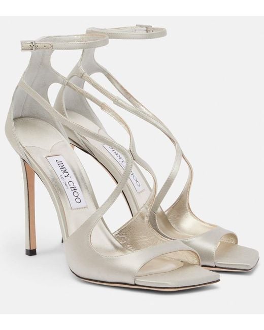 Jimmy Choo White Sandalen Azia 110 Aus Satin